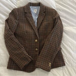 J. Crew Women's Brown Houndstooth Blazer
